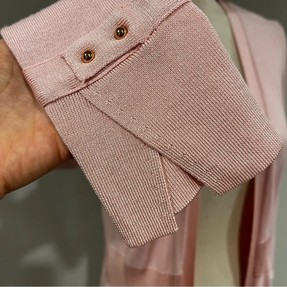 WHBM long sleeve pale pink open long cardigan/ duster - Picture 4 of 12